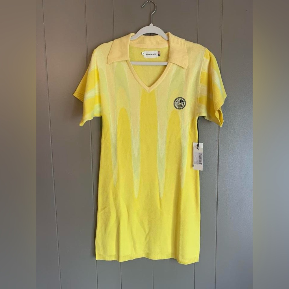 New Honor The Gift Yellow Mini Polo Dress